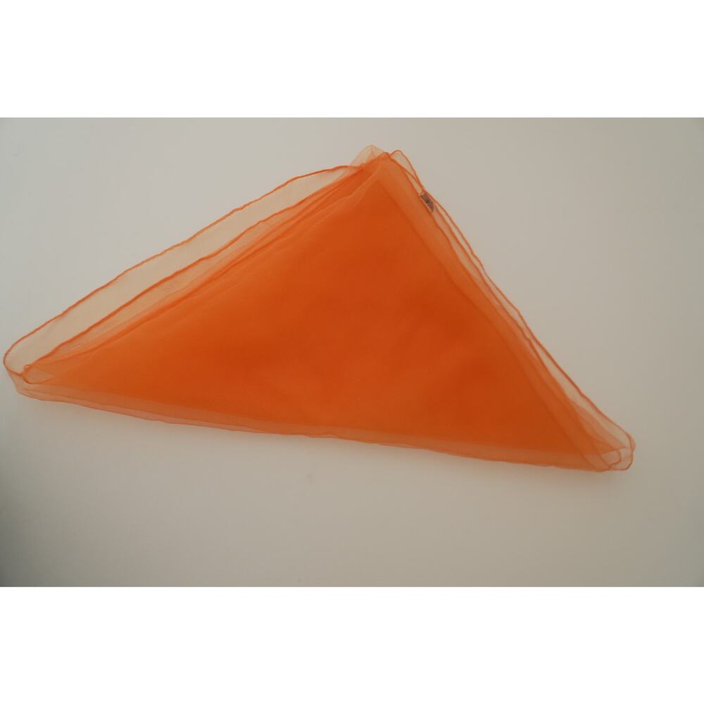 Orange Sheer Square Scarf 30x30 Lightweight Chiffon Style Neck Hair Wrap Bandana - Picture 9 of 11